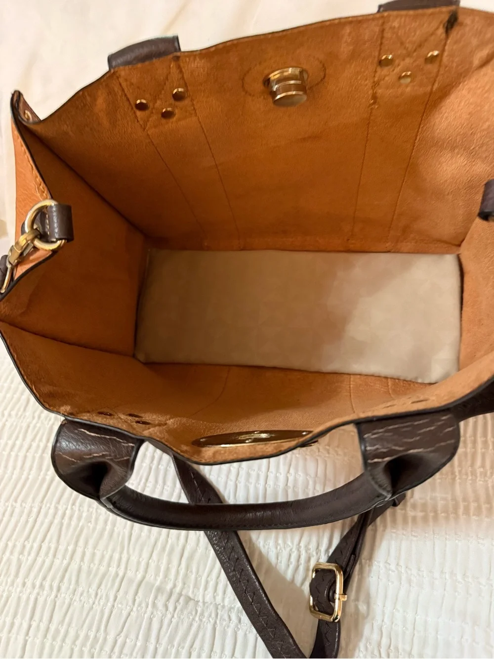 Tan and Dark Brown Studded Bag